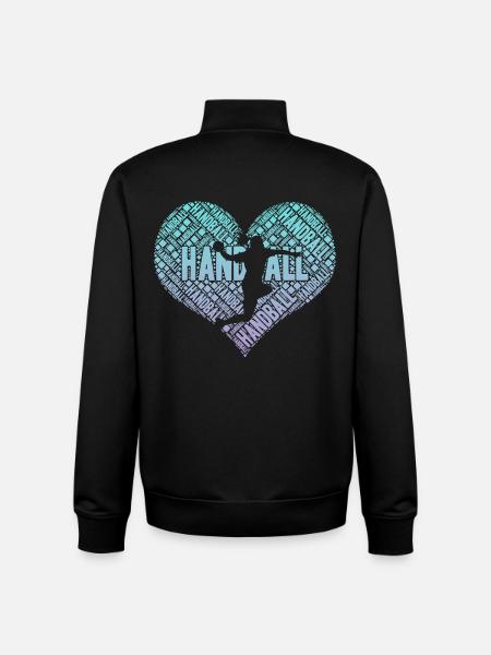 Handball Spielerin Herz - Unisex Organic Zip Sweatshirt von Stanley/Stella - Schwarz