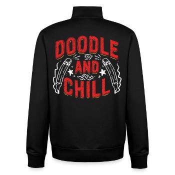 Doodle And Chill Kritzeln Zeichnung - Unisex Organic Zip Sweatshirt von Stanley/Stella - Schwarz - Hinten - AI Model Male 185 light (185cm)