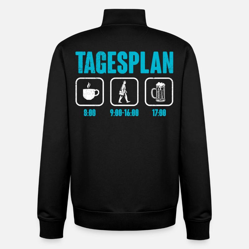 Postman DAILY SCHEDULE Parcel Deliverer Funny - Unisex Organic Zip Sweatshirt by Stanley/Stella - black