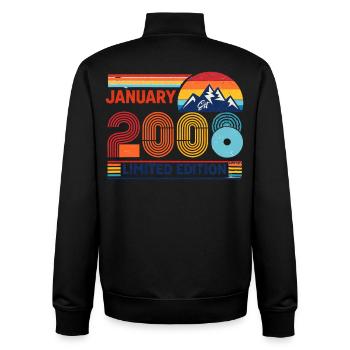 Édition limitée cadeau pour le 18e anniversaire 2008 - Sweat zippé unisexe en coton bio Stanley/Stella - noir - Dos - AI Model Male 185 light (185cm)
