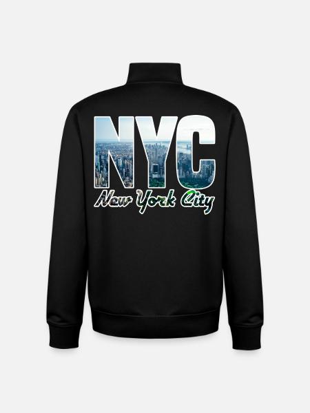 NYC Skyline Block Letters - Unisex Organic Zip Sweatshirt by Stanley/Stella - black