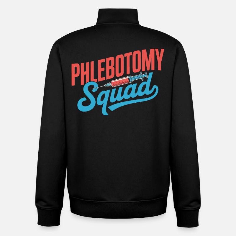 Phlebotomy Squad - Unisex Organic Zip Sweatshirt by Stanley/Stella - black