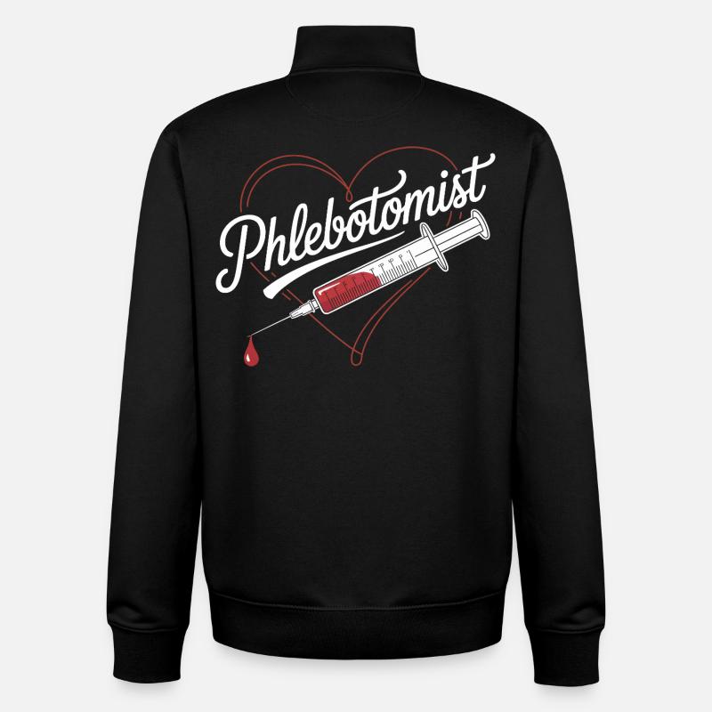 Injection cardiaque de phlébotomiste - Sweat zippé unisexe en coton bio Stanley/Stella - noir
