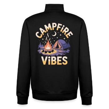 Campfire Vibes - Unisex Organic Zip Sweatshirt by Stanley/Stella - black - Back - AI Model Male 185 light (185cm)