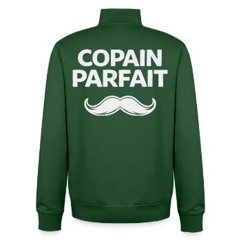 Perfect Boyfriend Humor Gift Man Mustache - Unisex Organic Zip Sweatshirt by Stanley/Stella - bottle green - Back - AI Model Male 185 dark (185cm)