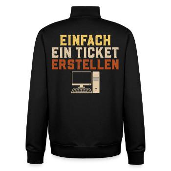 Informatik EINFACH EIN TICKET ERSTELLEN Lustig - Unisex Organic Zip Sweatshirt von Stanley/Stella - Schwarz - Hinten - AI Model Male 185 light (185cm)