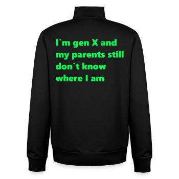 Génération X - Sweat zippé unisexe en coton bio Stanley/Stella - noir - Dos - AI Model Male 185 light (185cm)