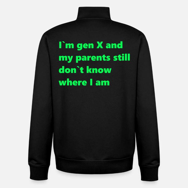 Génération X - Sweat zippé unisexe en coton bio Stanley/Stella - noir