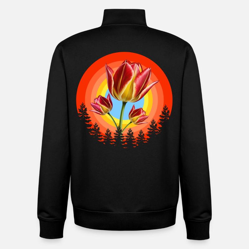 TULPENNATUR - Unisex Organic Zip Sweatshirt von Stanley/Stella - Schwarz