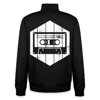 80s Cassette - Unisex Organic Zip Sweatshirt by Stanley/Stella - black - Back - AI Model Male 185 light (185cm)