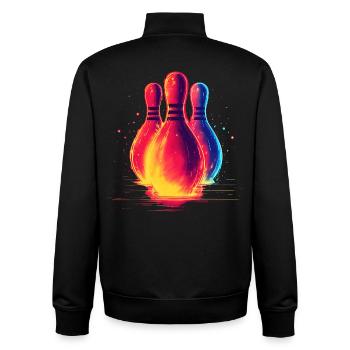Retro Bowling - Unisex Organic Zip Sweatshirt by Stanley/Stella - black - Back - AI Model Male 185 light (185cm)
