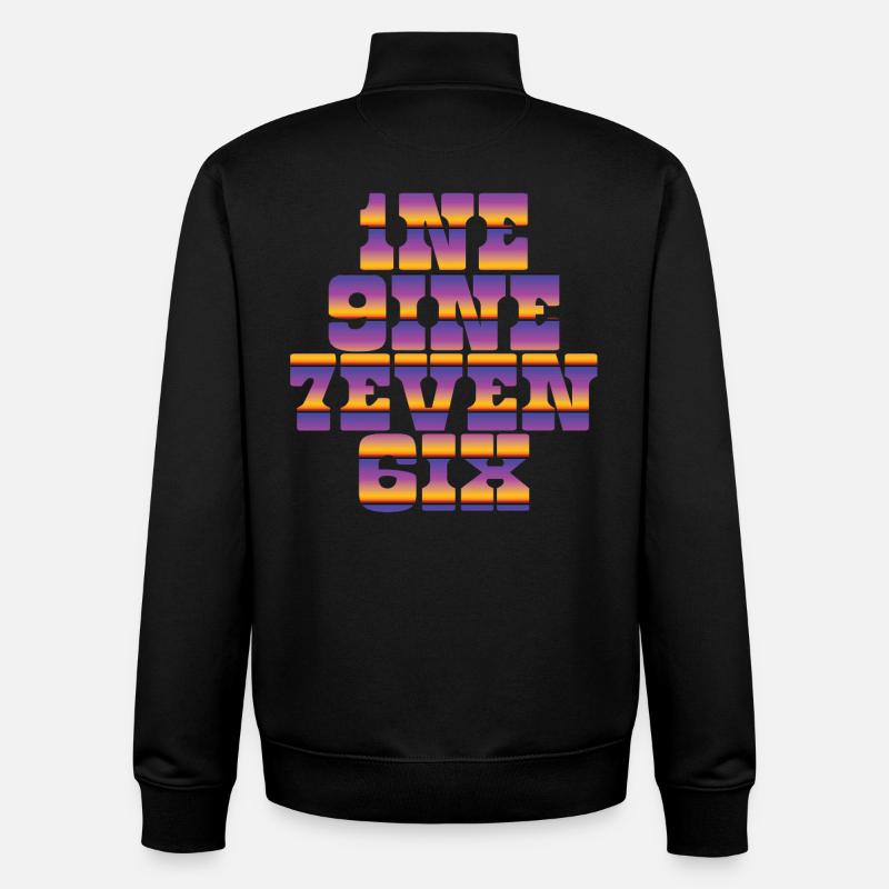 Millésime 1976 - Sweat zippé unisexe en coton bio Stanley/Stella - noir