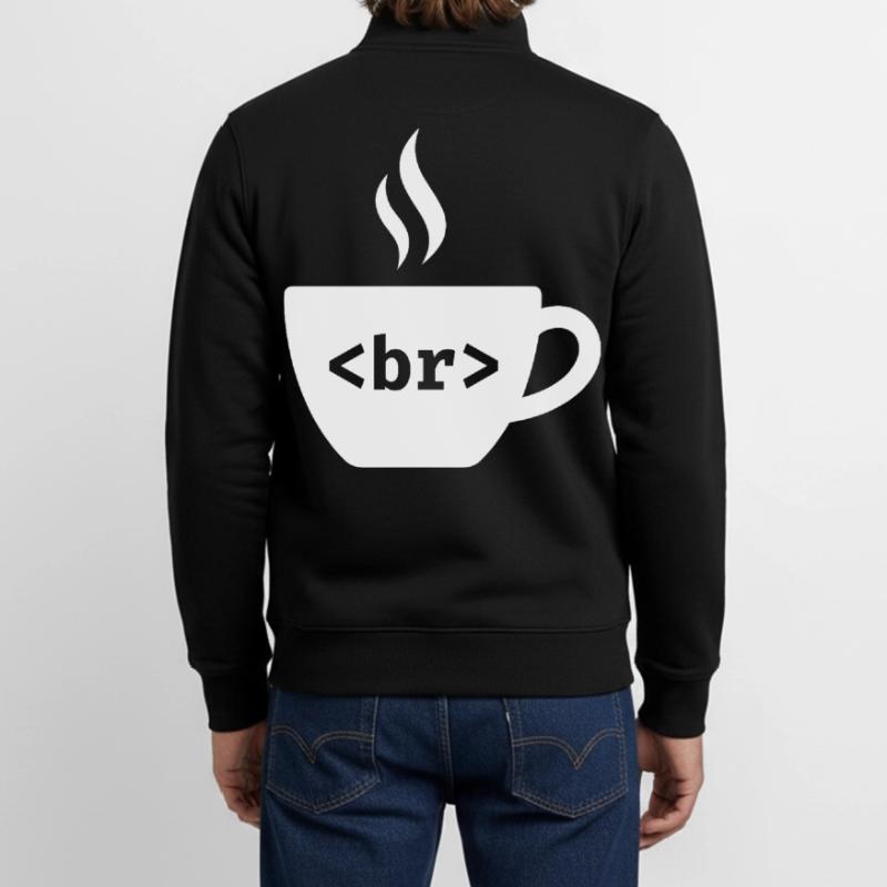 Pause café – Conception drôle de balise HTML Sweat zippé unisexe en coton bio Stanley/Stella