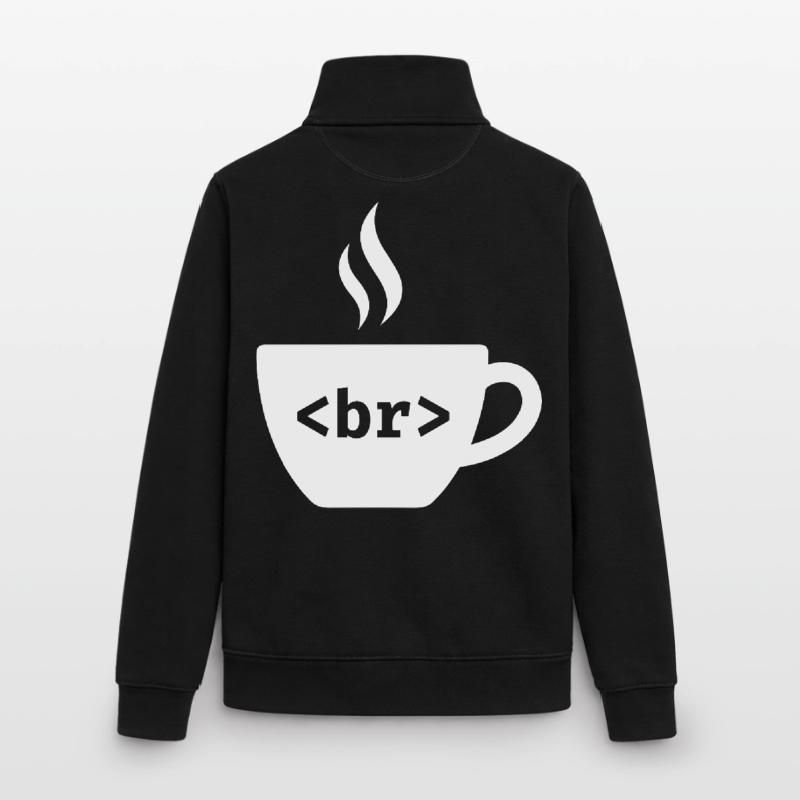 Coffee Break – Funny HTML Tag Design Unisex Organic Zip Sweatshirt by Stanley/Stella