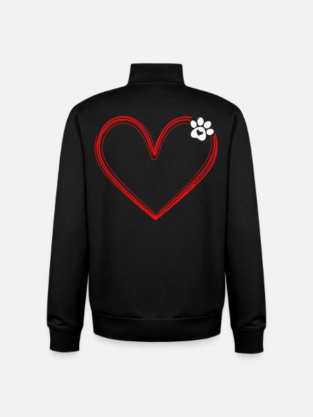 Hundepfote mit Herz - Unisex Organic Zip Sweatshirt von Stanley/Stella - Schwarz