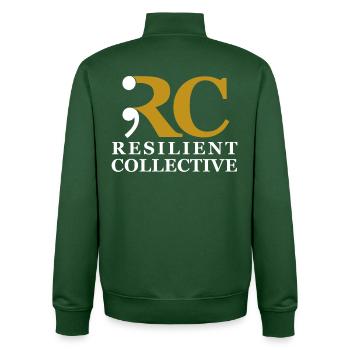 Resilient Collective emblem - Unisex Organic Zip Sweatshirt by Stanley/Stella - bottle green - Back - AI Model Male 185 dark (185cm)