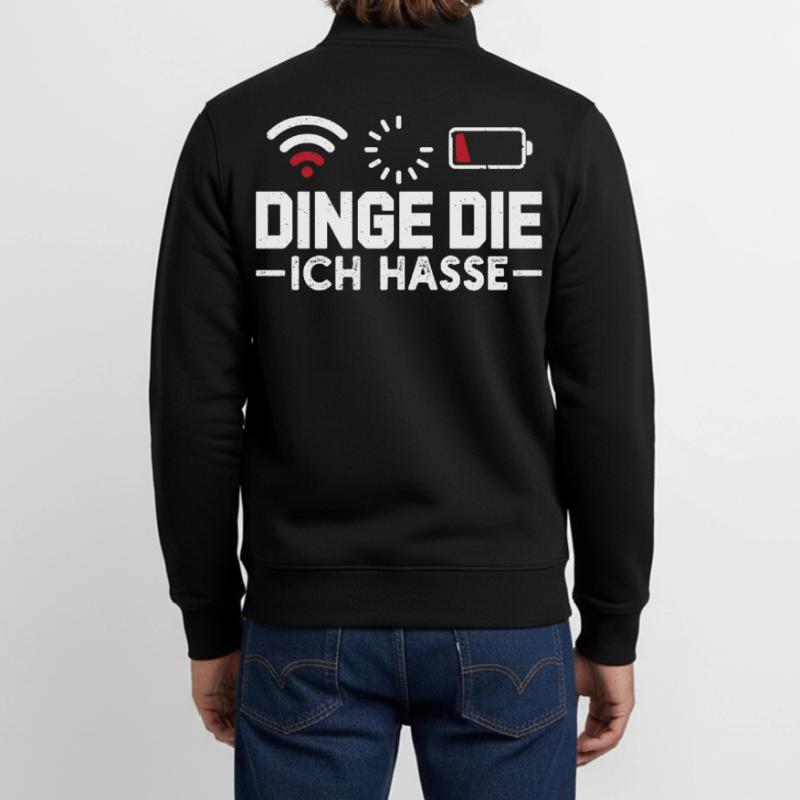 Nerd Computer THINGS I HATE FUNNY Unisex Organic Zip Sweatshirt by Stanley/Stella