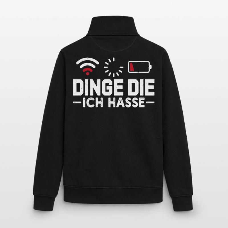 Nerd Computer THINGS I HATE FUNNY Unisex Organic Zip Sweatshirt by Stanley/Stella