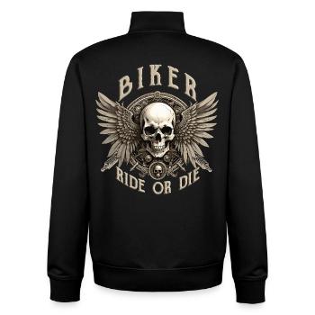 biker - Unisex Organic Zip Sweatshirt by Stanley/Stella - black - Back - AI Model Male 185 light (185cm)