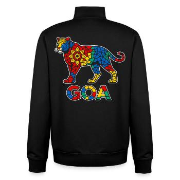 Goa Psytrance Festival Tiger Mandala - Unisex Organic Zip Sweatshirt von Stanley/Stella - Schwarz - Hinten - AI Model Male 185 light (185cm)