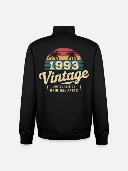 Awesome Since 1993 1993 Birthday Gift - Unisex Organic Zip Sweatshirt by Stanley/Stella - black