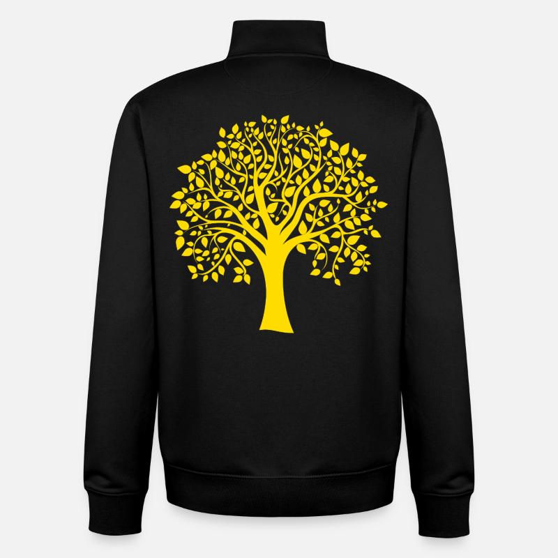 Silhouette d’arbre jumbo orange - Sweat zippé unisexe en coton bio Stanley/Stella - noir