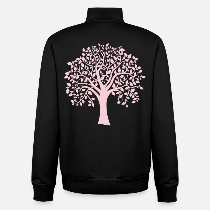 Silhouette icône Arbre Jumbo rose imprimé - Sweat zippé unisexe en coton bio Stanley/Stella - noir
