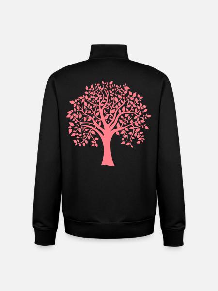 Icon Red Jumbo Tree Print Silhouette - Unisex Organic Zip Sweatshirt by Stanley/Stella - black