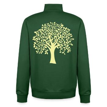 Silhouette jaune d’arbre jumbo imprimé - Sweat zippé unisexe en coton bio Stanley/Stella - vert bouteille - Dos - AI Model Male 185 dark (185cm)