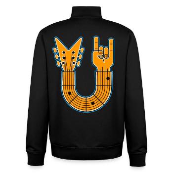 U-Shape Guitar & Rock Hand - Unisex Organic Zip Sweatshirt von Stanley/Stella - Schwarz - Hinten - AI Model Male 185 light (185cm)