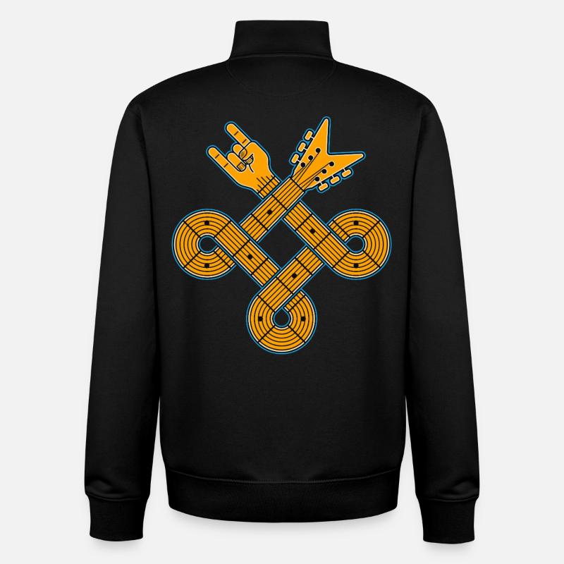 Emblème de guitare Celtic Knot - Sweat zippé unisexe en coton bio Stanley/Stella - noir