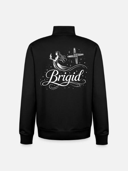 Imbolc Brigid & Flame - Symbol & Cross - Unisex Organic Zip Sweatshirt by Stanley/Stella - black