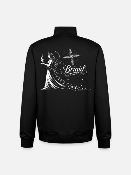 Imbolc Celtic Goddess Brigid with Flame - Unisex Organic Zip Sweatshirt by Stanley/Stella - black