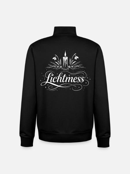 Candlemas Candle & Snowdrop Symbol - Unisex Organic Zip Sweatshirt by Stanley/Stella - black