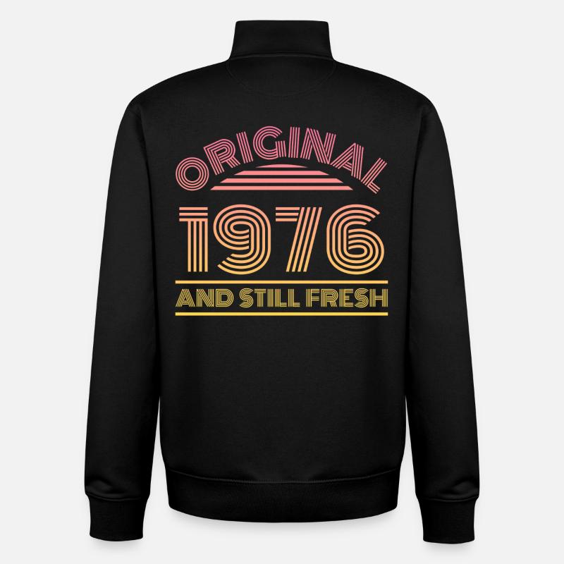 Millésime 1976 - Sweat zippé unisexe en coton bio Stanley/Stella - noir