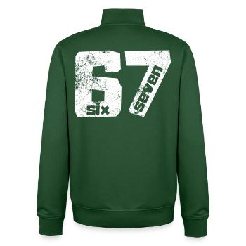 67 Six Sept - Sweat zippé unisexe en coton bio Stanley/Stella - vert bouteille - Dos - AI Model Male 185 dark (185cm)