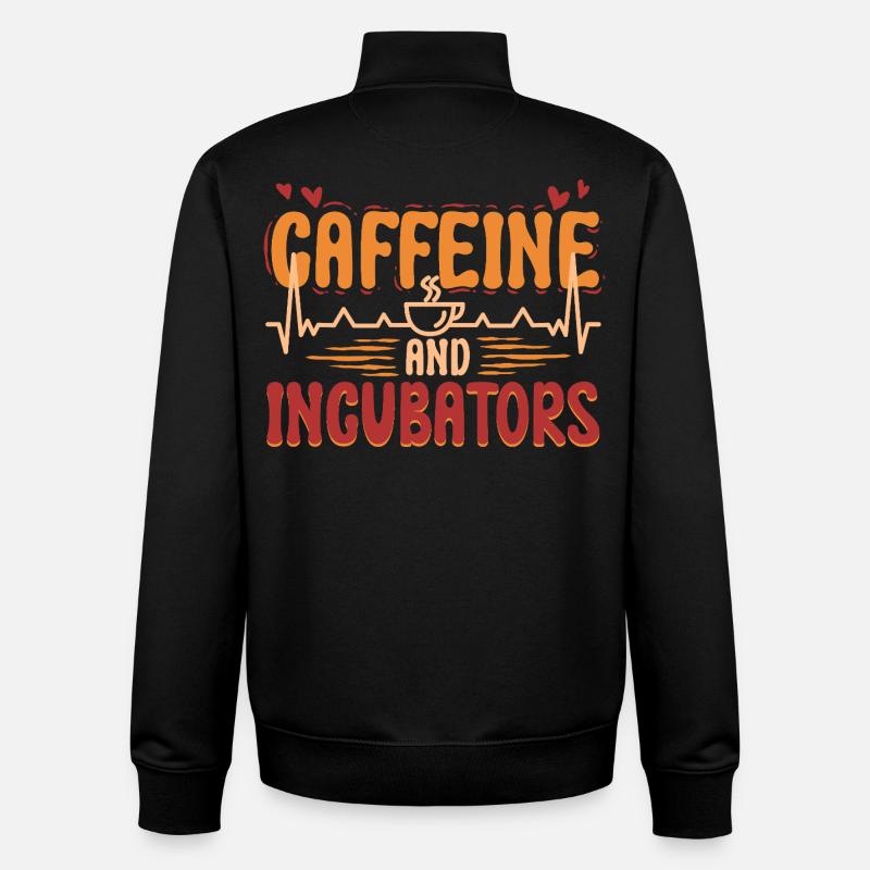NICU Krankenschwester Caffeine And Incubators - Unisex Organic Zip Sweatshirt von Stanley/Stella - Schwarz