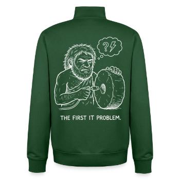 Le premier problème informatique - Sweat zippé unisexe en coton bio Stanley/Stella - vert bouteille - Dos - AI Model Male 185 dark (185cm)