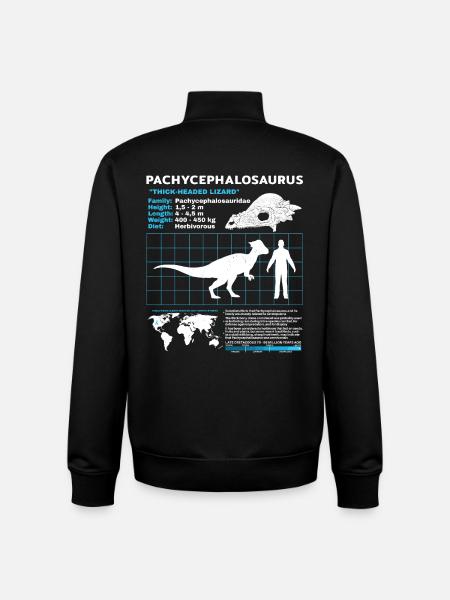 Pachycephalosaurus Fact Sheet - Unisex Organic Zip Sweatshirt von Stanley/Stella - Schwarz