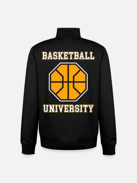Basketball University Emblem - Unisex Organic Zip Sweatshirt by Stanley/Stella - black