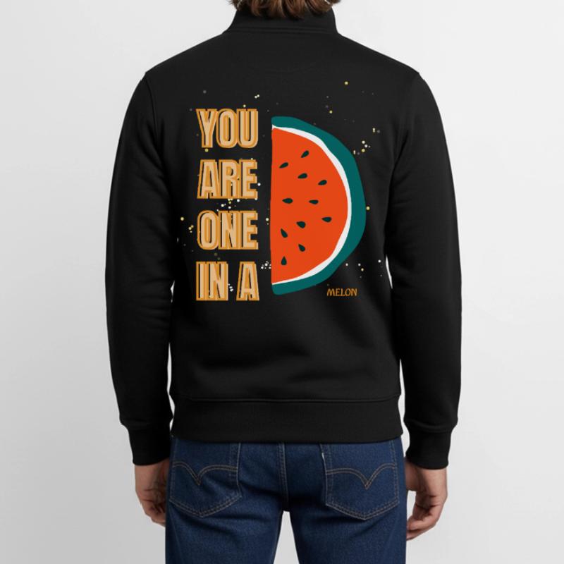 C’est drôle, tu es un dans une pastèque, pastèque, fruit de jeu de mots Sweat zippé unisexe en coton bio Stanley/Stella