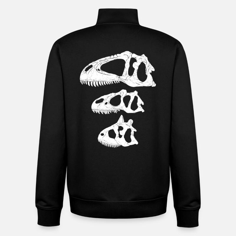Giganotosaurus Allosaurus Carnotaurus - Sweat zippé unisexe en coton bio Stanley/Stella - noir