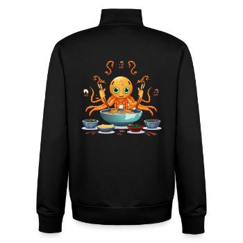 Kleiner Tentakel in Ramen-Suppe - Unisex Organic Zip Sweatshirt von Stanley/Stella - Schwarz - Hinten - AI Model Male 185 light (185cm)