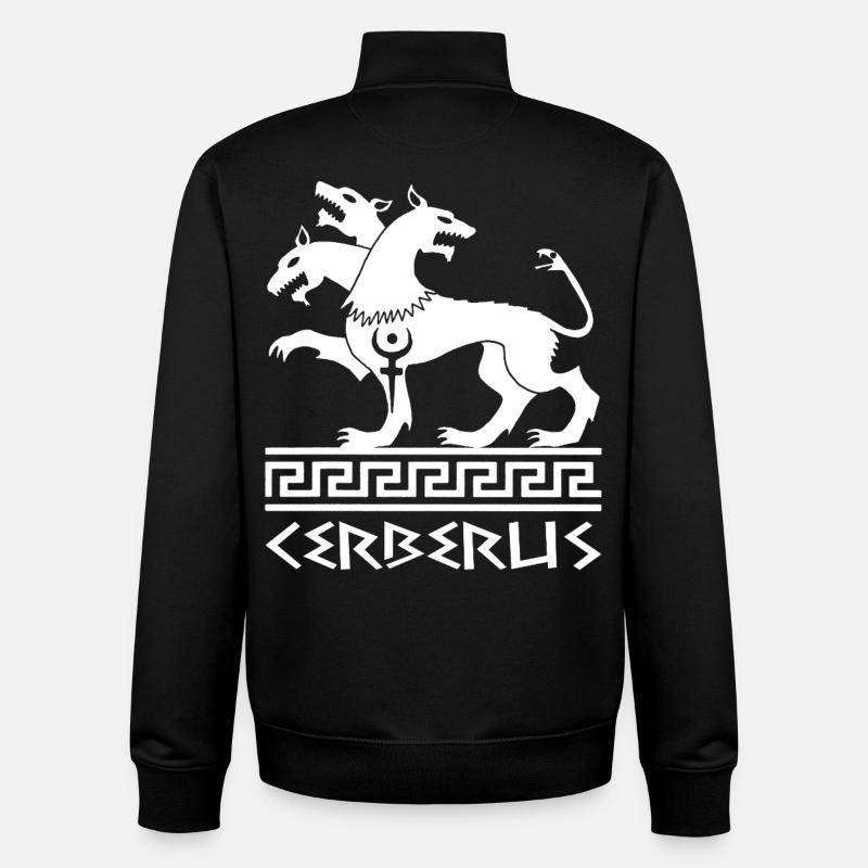 Chien Cerbère blanc - Sweat zippé unisexe en coton bio Stanley/Stella - noir