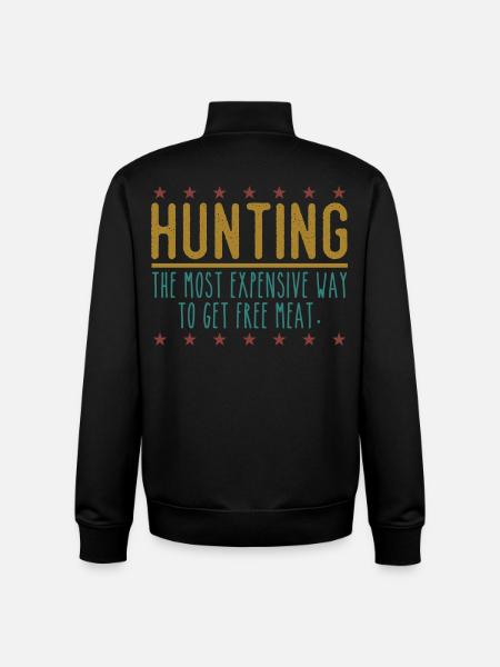 Jäger Lustiger Spruch – Gratis Fleisch Design - Unisex Organic Zip Sweatshirt von Stanley/Stella - Schwarz