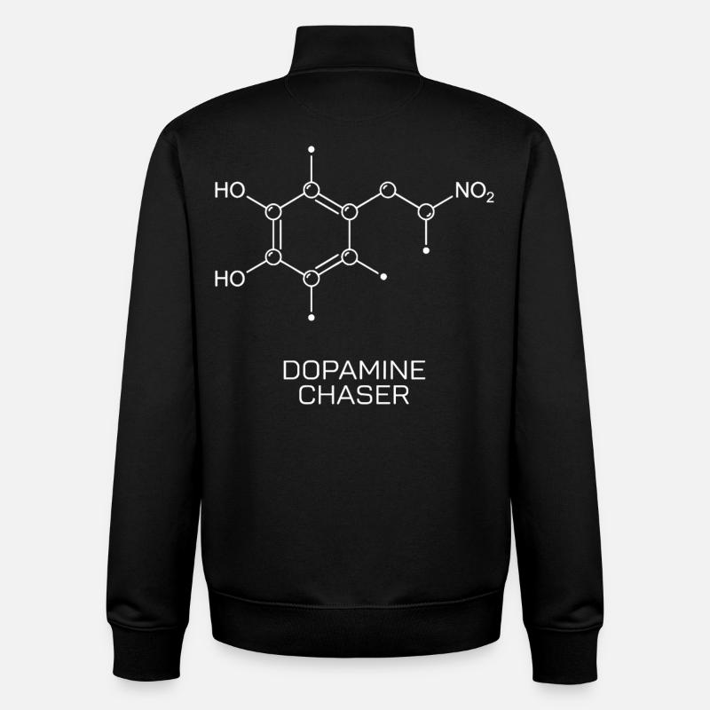 Dopamine Chaser Molecule - Unisex Organic Zip Sweatshirt by Stanley/Stella - black