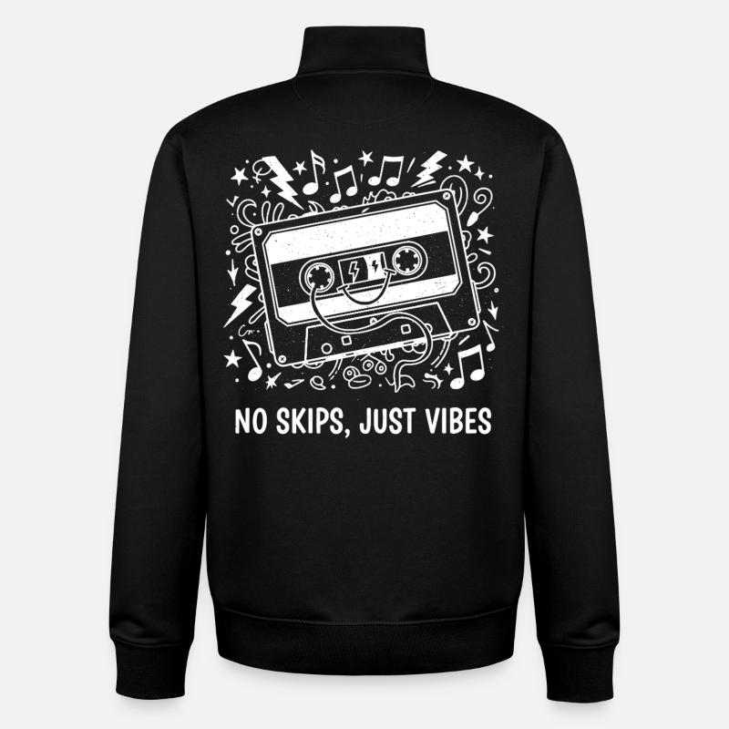 No Skips Just Vibes Kassette - Unisex Organic Zip Sweatshirt von Stanley/Stella - Schwarz