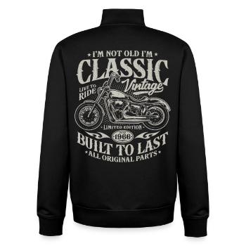 1966 Jahrgang geboren 60. Geburtstag Geschenk - Unisex Organic Zip Sweatshirt von Stanley/Stella - Schwarz - Hinten - AI Model Male 185 light (185cm)