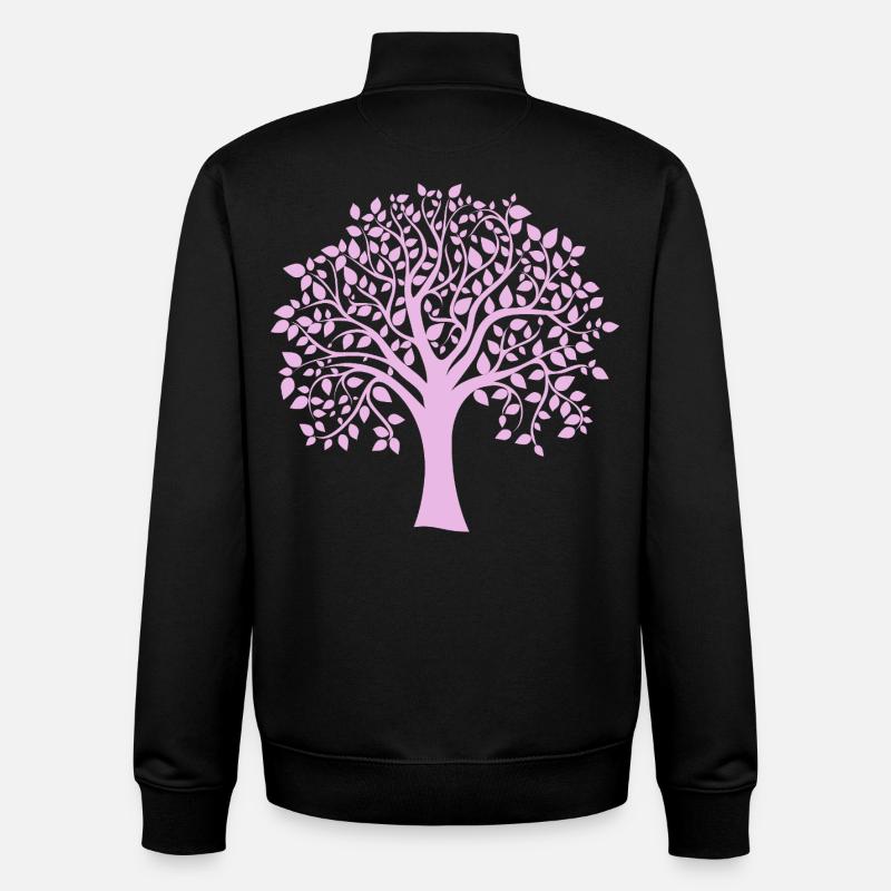 Icon Purple Jumbo Tree Print Silhouette - Unisex Organic Zip Sweatshirt by Stanley/Stella - black