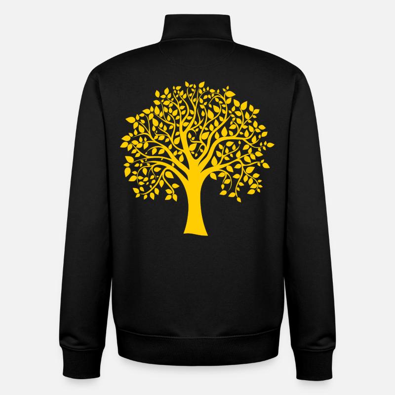 Base Yellow Jumbo Tree Print Silhouette - Unisex Organic Zip Sweatshirt by Stanley/Stella - black